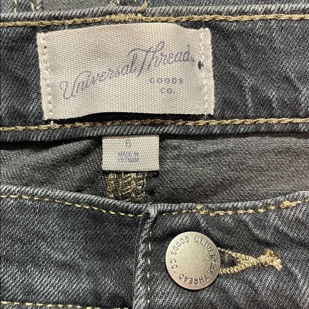 π Universal Thread Women's High Rise Denim Back Slit Midi Skirt Dark Wash | NWT - Picture 10 of 11